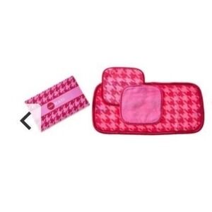 MyTagalongs Makeup Remover Cloths Set‎ OS Pink Houndstooth NIB Reusable Travel